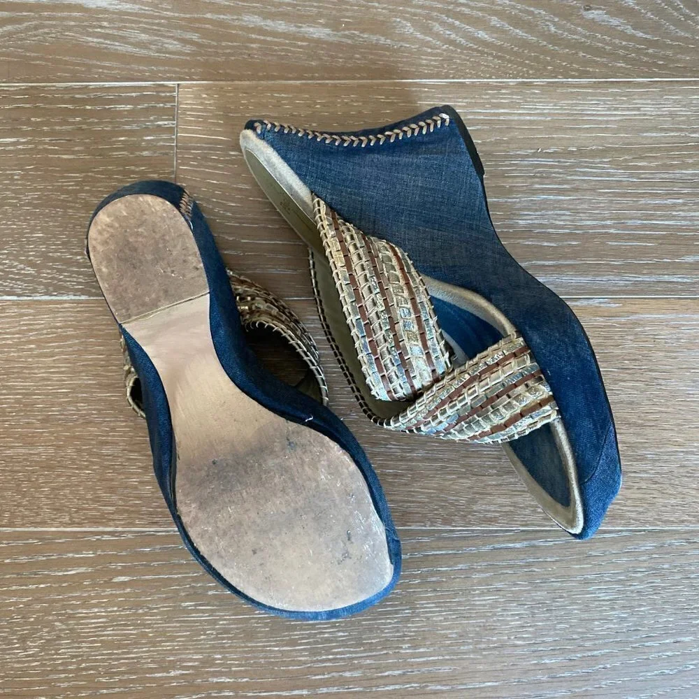 Linea Paolo Woven Wedge Denim Sandal | 9M